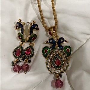 Indian Peacock Jewelry Set